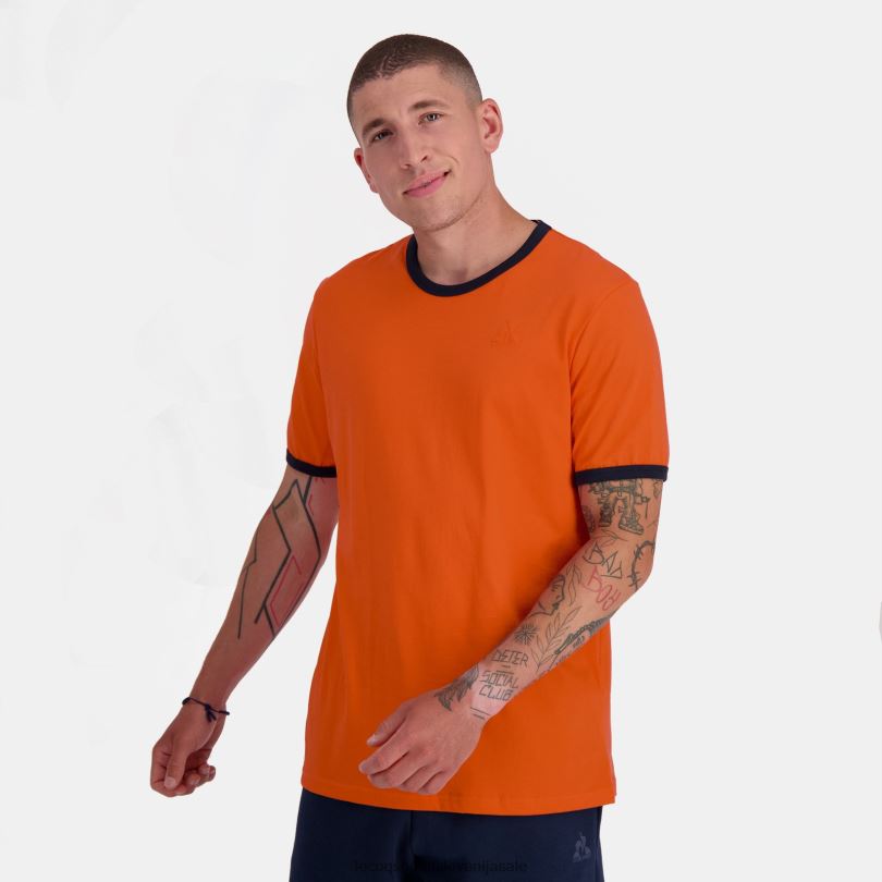 moški oblačila Le Coq Sportif modna majica oranžna 60J4R151
