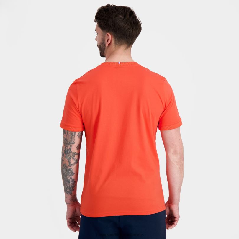 moški oblačila Le Coq Sportif modna majica oranžna 60J4R152