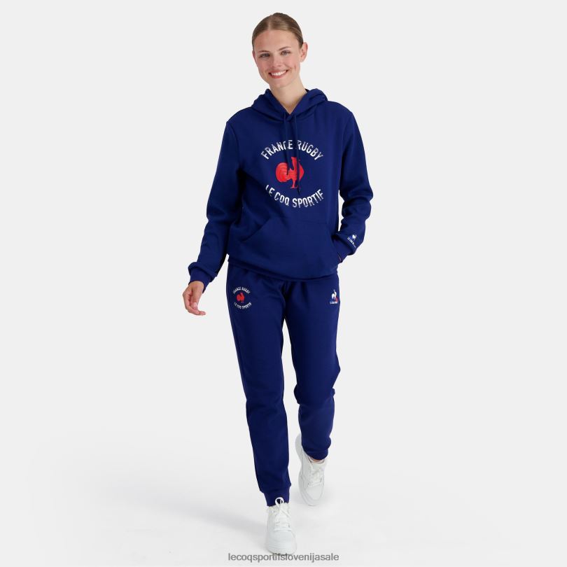 moški oblačila Le Coq Sportif pulover s kapuco - france rugby blue 60J4R27