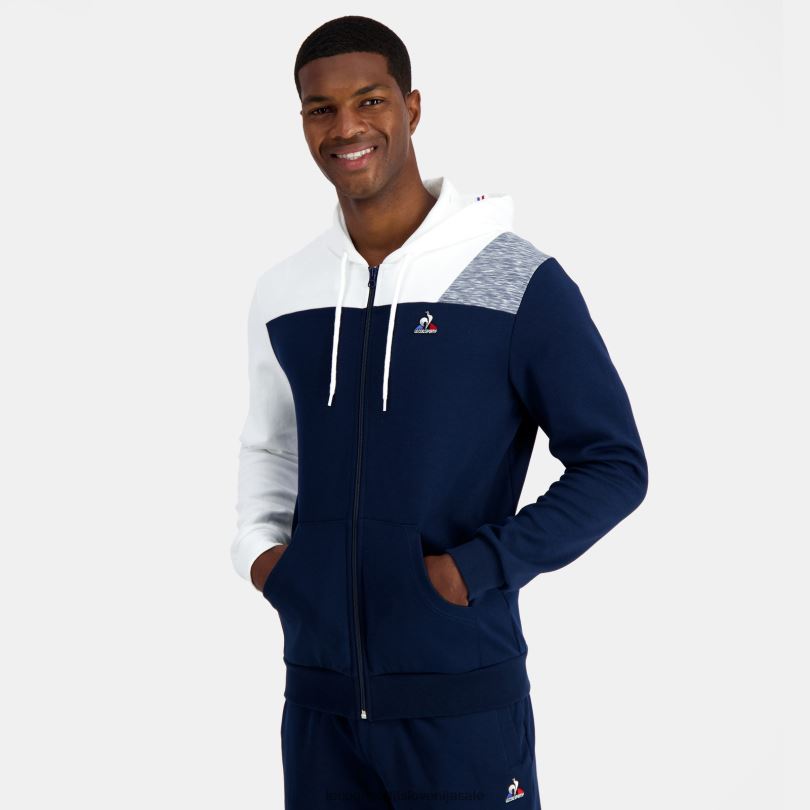 moški oblačila Le Coq Sportif pulover s kapuco in modro zadrgo 60J4R22