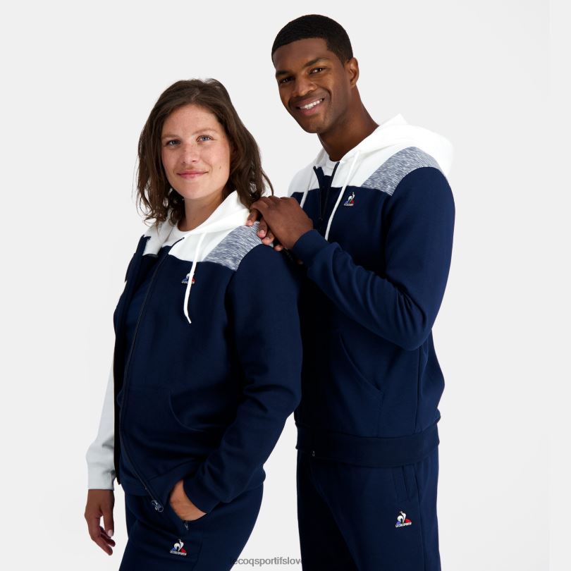 moški oblačila Le Coq Sportif pulover s kapuco in modro zadrgo 60J4R22