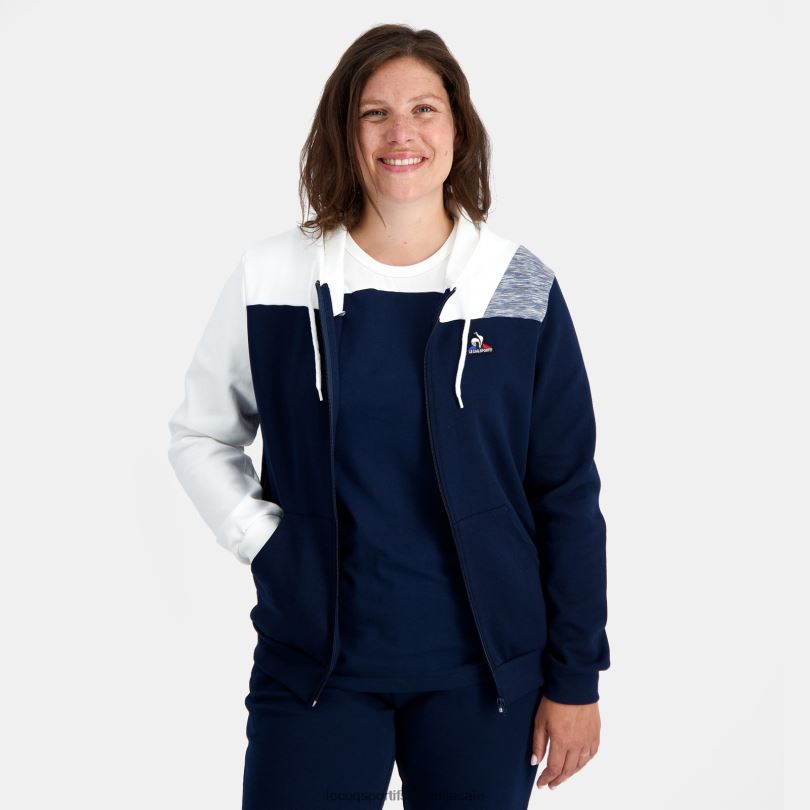 moški oblačila Le Coq Sportif pulover s kapuco in modro zadrgo 60J4R22