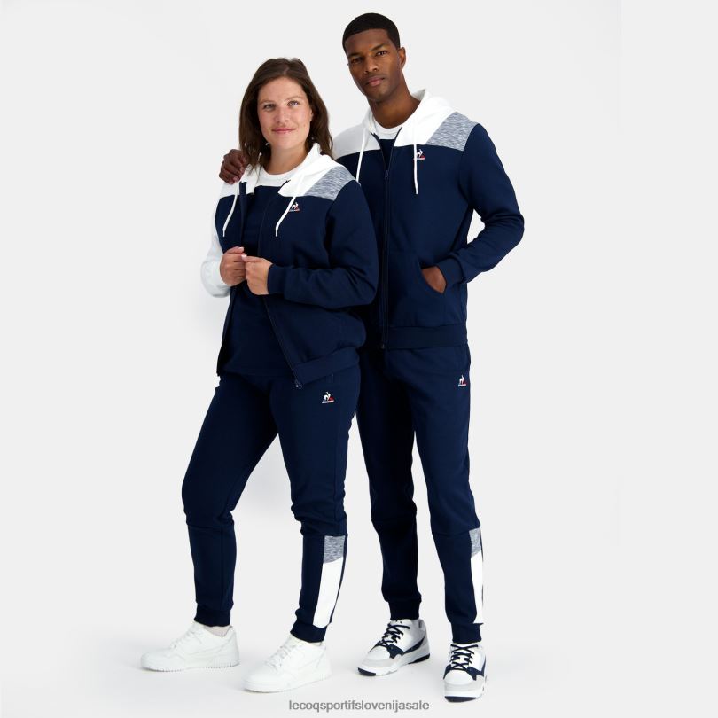 moški oblačila Le Coq Sportif pulover s kapuco in modro zadrgo 60J4R22