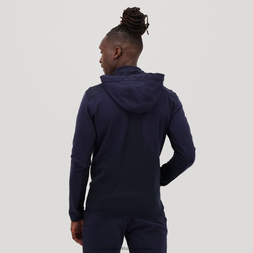 moški oblačila Le Coq Sportif pulover s kapuco in modro zadrgo 60J4R490