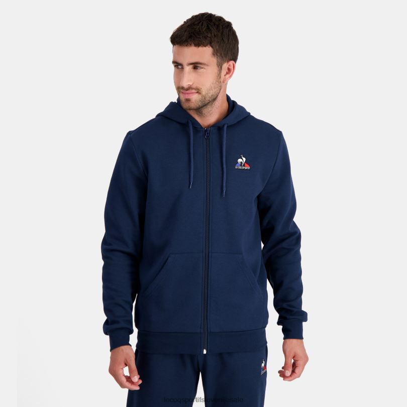 moški oblačila Le Coq Sportif pulover s kapuco in modro zadrgo 60J4R55