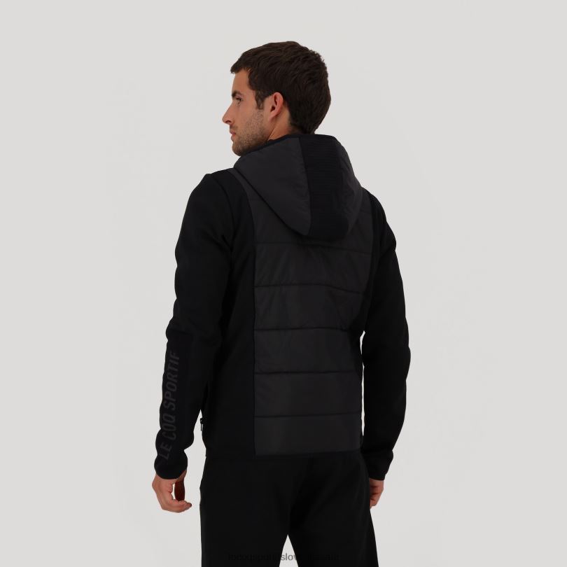 moški oblačila Le Coq Sportif pulover s kapuco in črno zadrgo 60J4R450