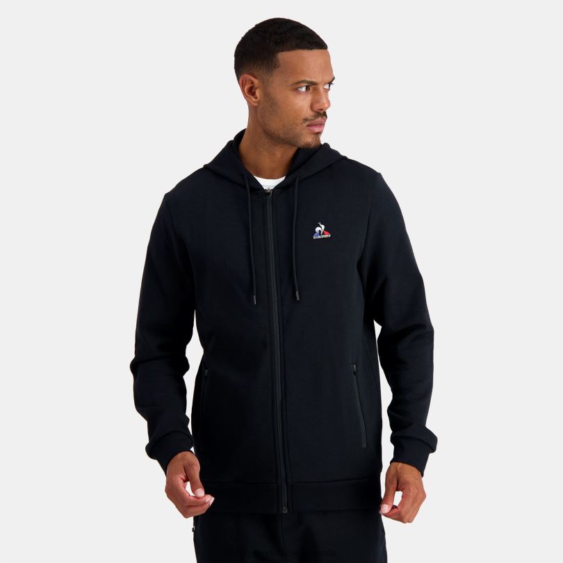 moški oblačila Le Coq Sportif pulover s kapuco in črno zadrgo 60J4R48