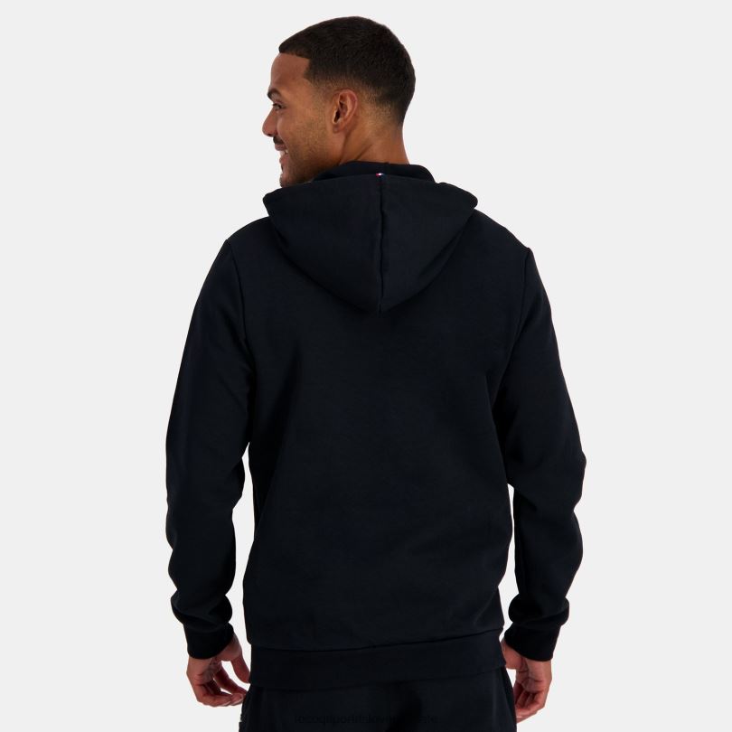 moški oblačila Le Coq Sportif pulover s kapuco in črno zadrgo 60J4R48
