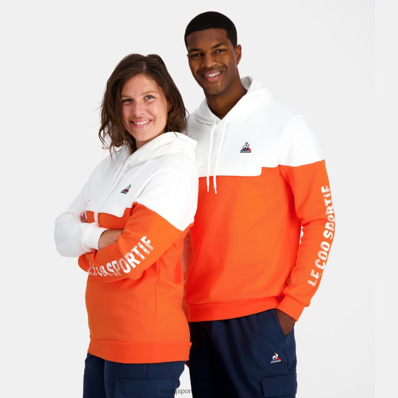 moški oblačila Le Coq Sportif pulover s kapuco oranžen 60J4R18