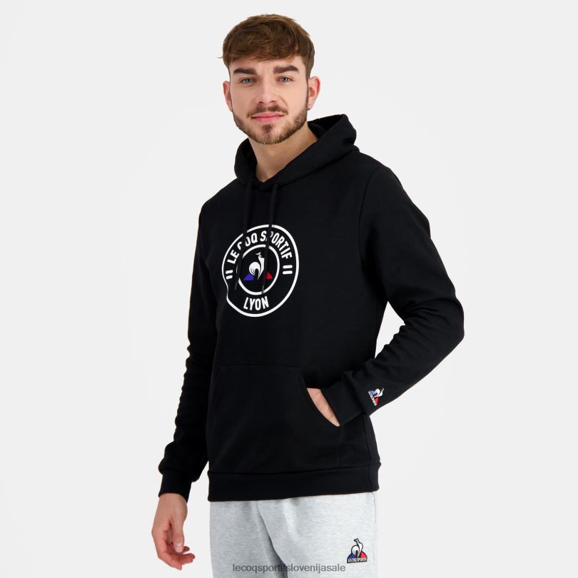 moški oblačila Le Coq Sportif pulover s kapuco črn 60J4R43
