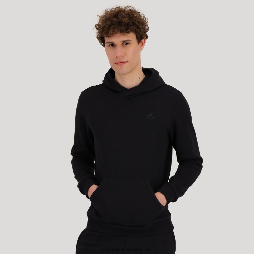 moški oblačila Le Coq Sportif pulover s kapuco črn 60J4R493