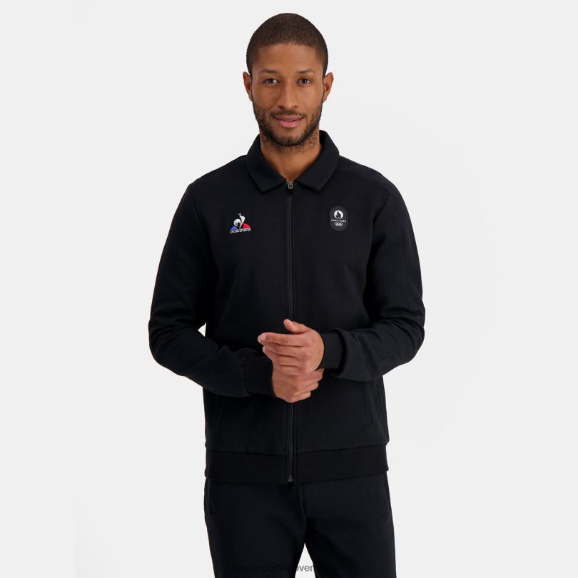 moški oblačila Le Coq Sportif pulover z zadrgo črn 60J4R489