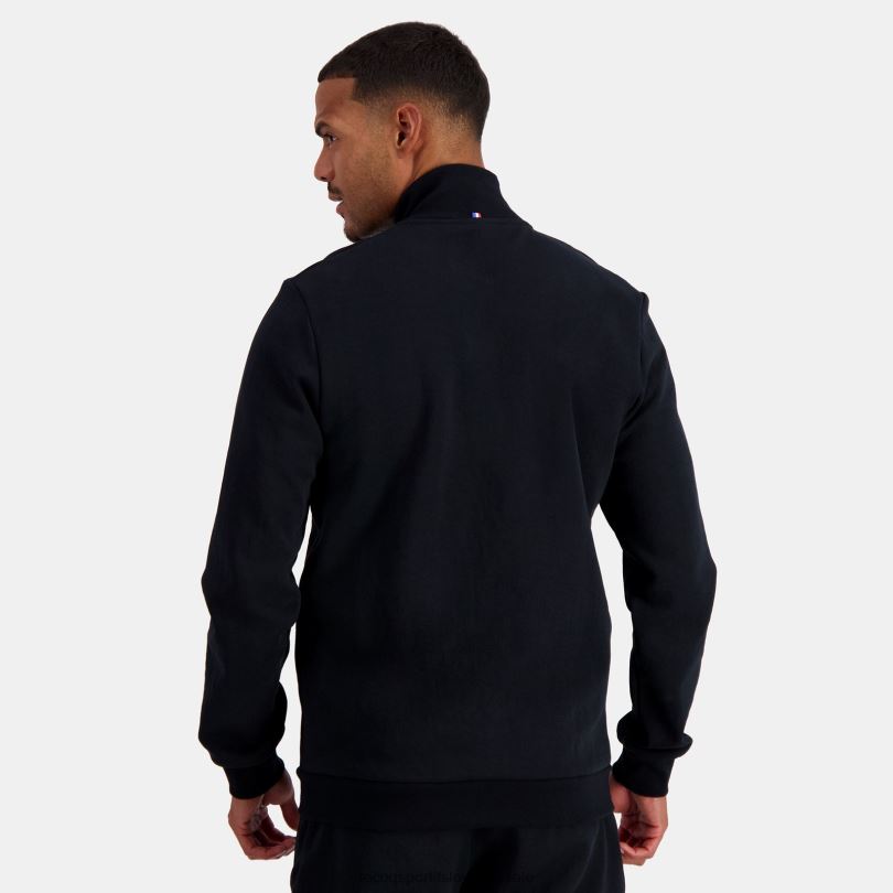 moški oblačila Le Coq Sportif pulover z zadrgo črn 60J4R51