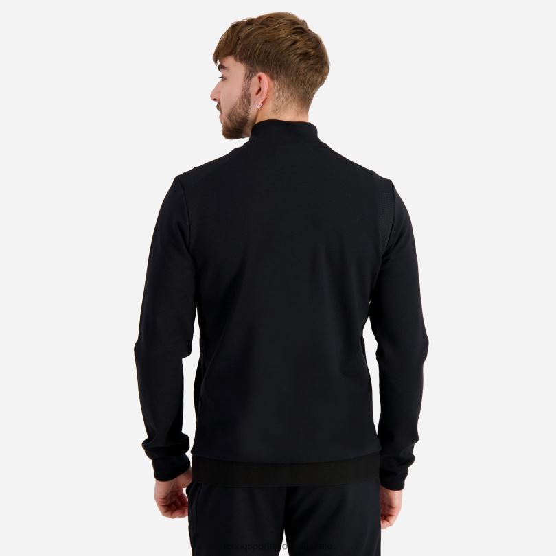 moški oblačila Le Coq Sportif pulover z zadrgo črn 60J4R72