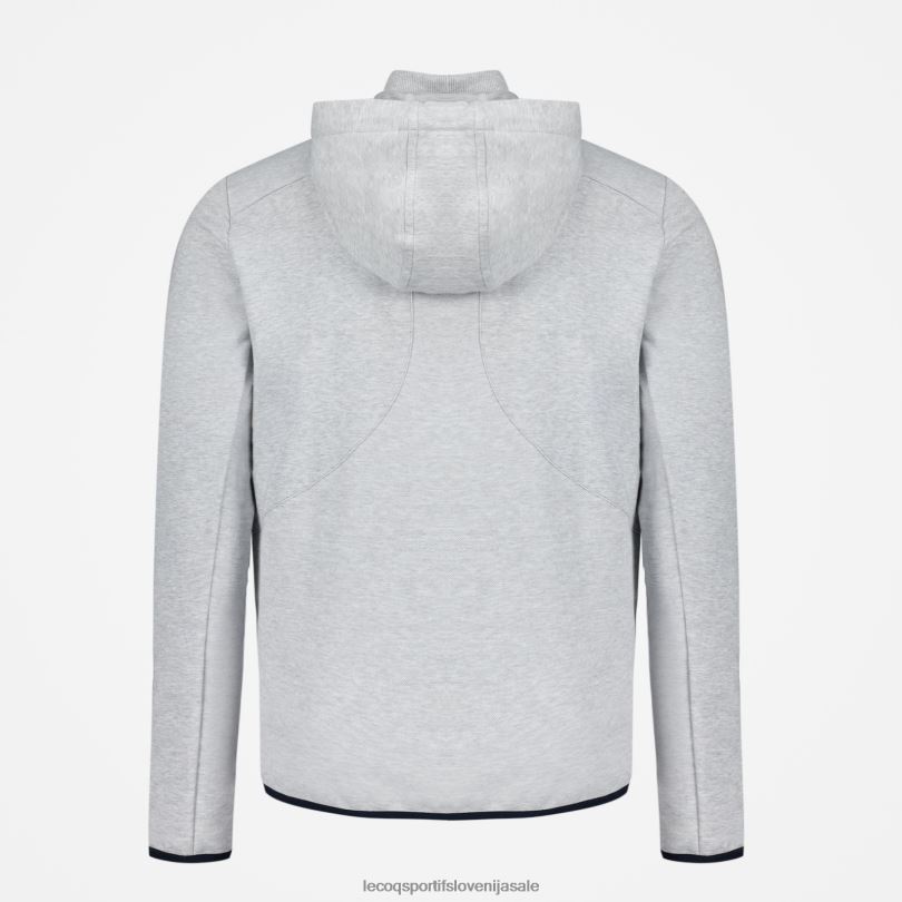 moški oblačila Le Coq Sportif siv pulover s kapuco in zadrgo 60J4R485