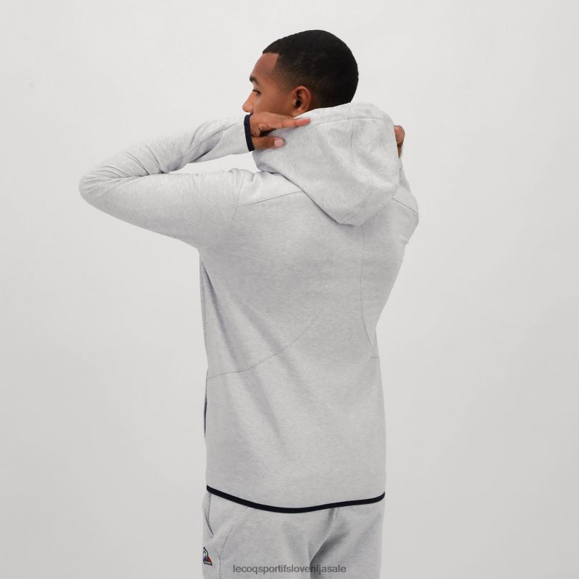 moški oblačila Le Coq Sportif siv pulover s kapuco in zadrgo 60J4R485