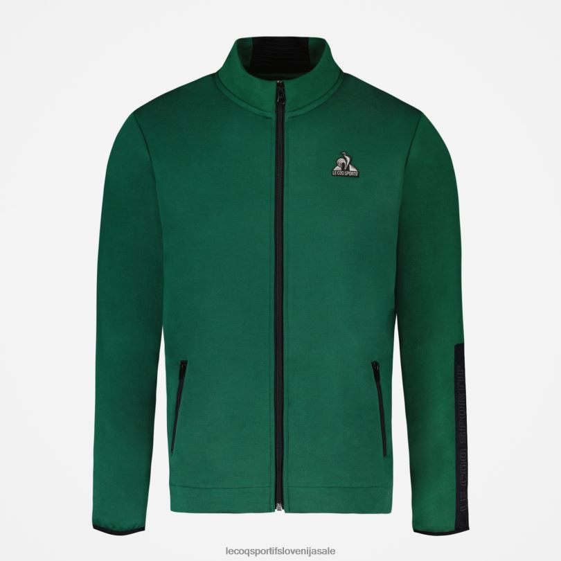 moški oblačila Le Coq Sportif zelen pulover z zadrgo 60J4R439