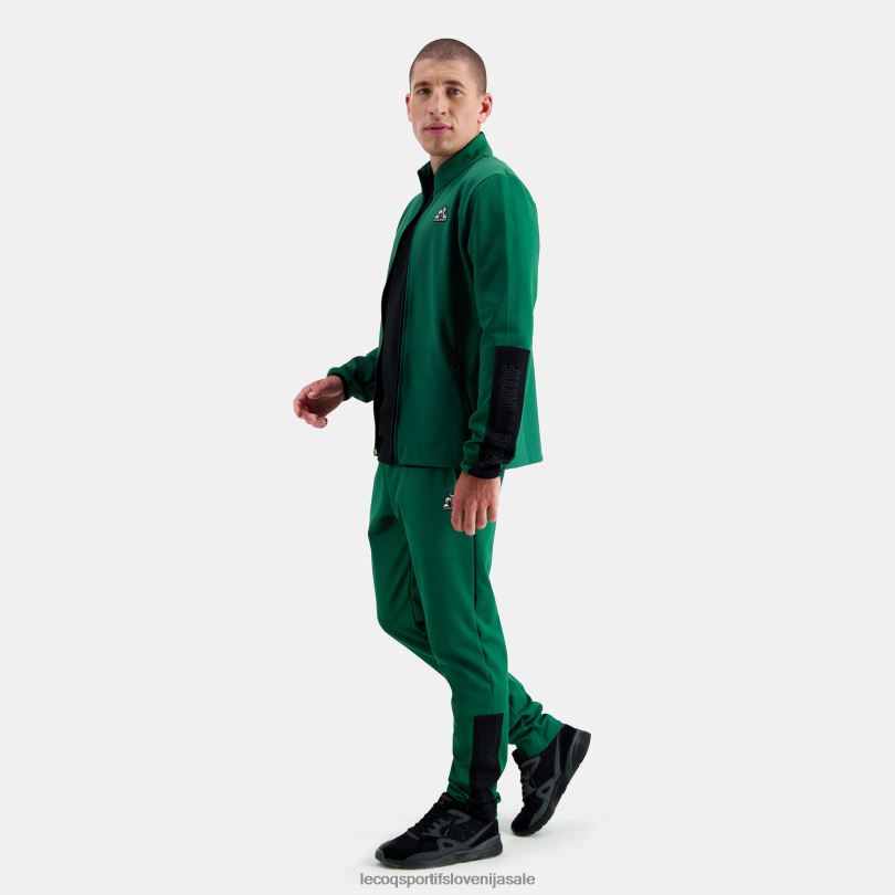 moški oblačila Le Coq Sportif zelen pulover z zadrgo 60J4R439