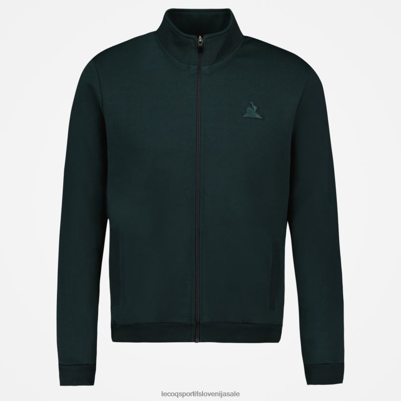 moški oblačila Le Coq Sportif zelen pulover z zadrgo 60J4R463