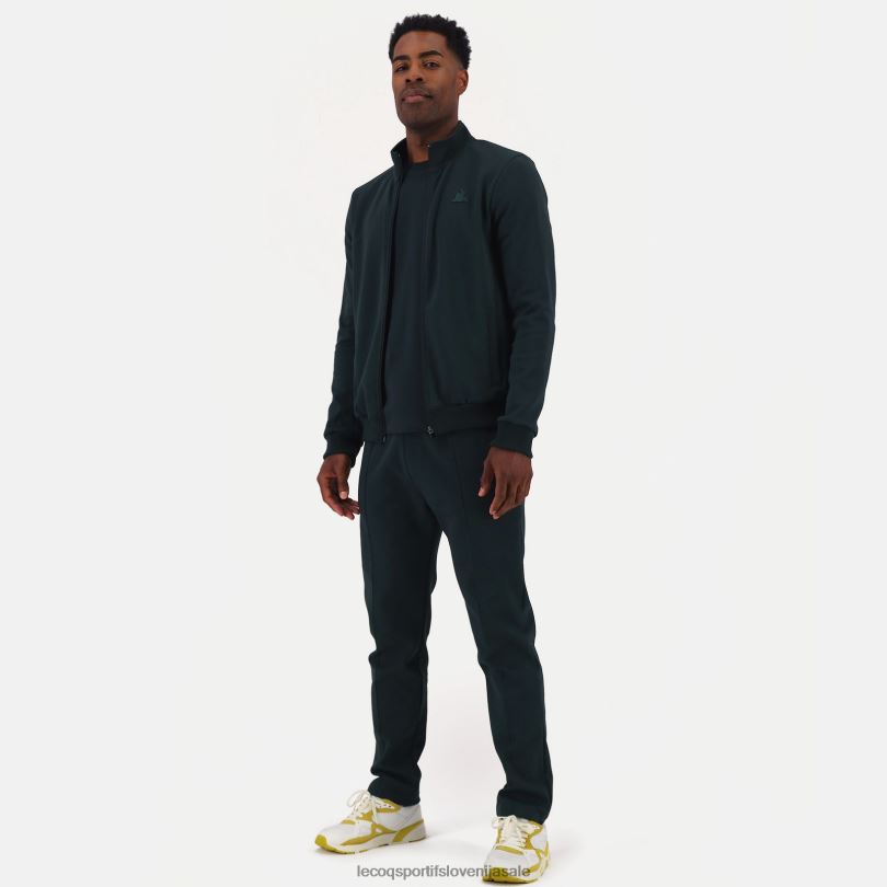 moški oblačila Le Coq Sportif zelen pulover z zadrgo 60J4R463