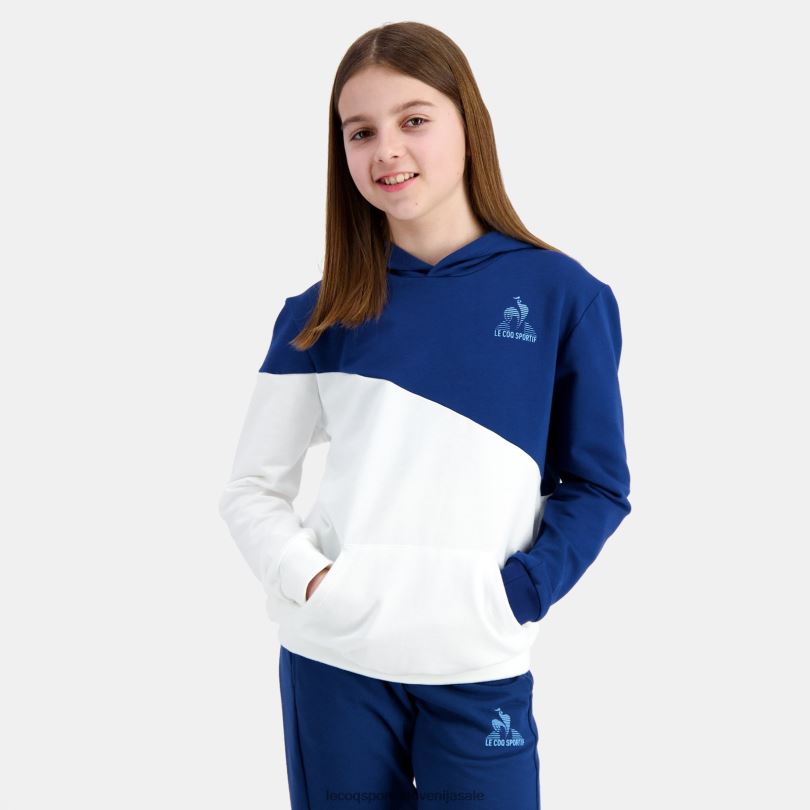 otroci oblačila Le Coq Sportif modra majica s kapuco 60J4R395