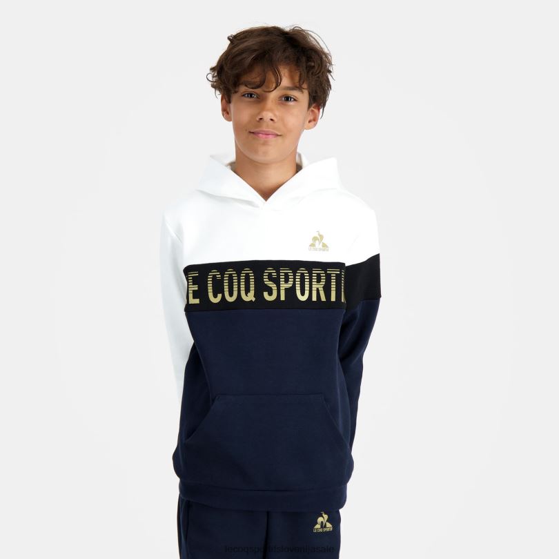 otroci oblačila Le Coq Sportif modra majica s kapuco 60J4R638