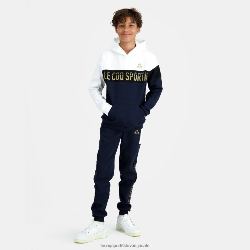 otroci oblačila Le Coq Sportif modra majica s kapuco 60J4R638