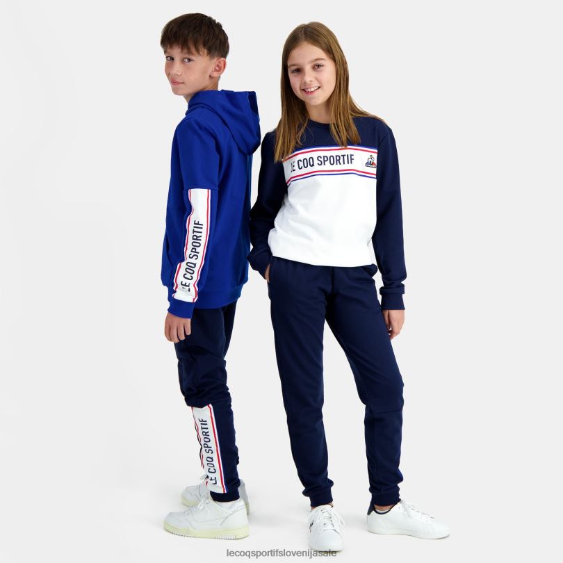 otroci oblačila Le Coq Sportif modra majica s kapuco 60J4R653