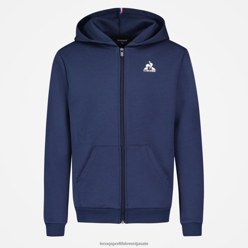 otroci oblačila Le Coq Sportif pulover s kapuco in modro zadrgo 60J4R398