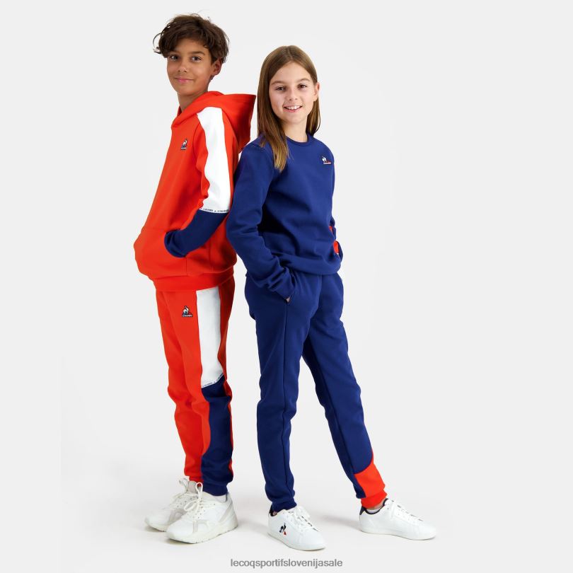 otroci oblačila Le Coq Sportif pulover s kapuco oranžen 60J4R643