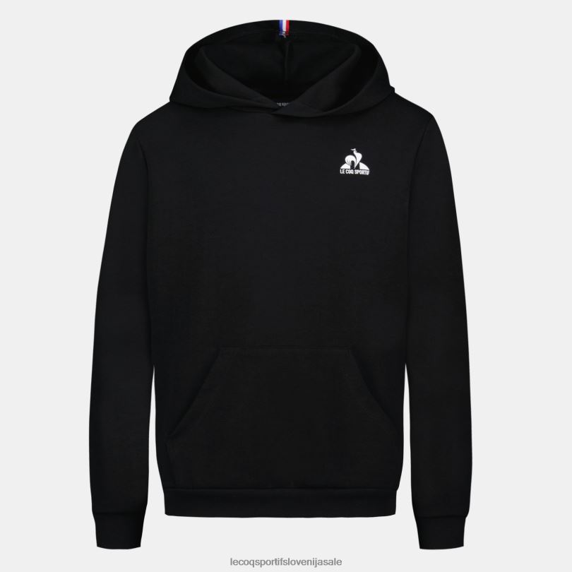 otroci oblačila Le Coq Sportif pulover s kapuco črn 60J4R399