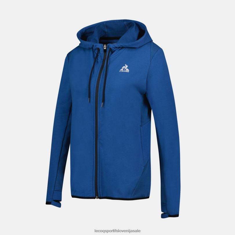 ženske oblačila Le Coq Sportif pulover s kapuco in modro zadrgo 60J4R315