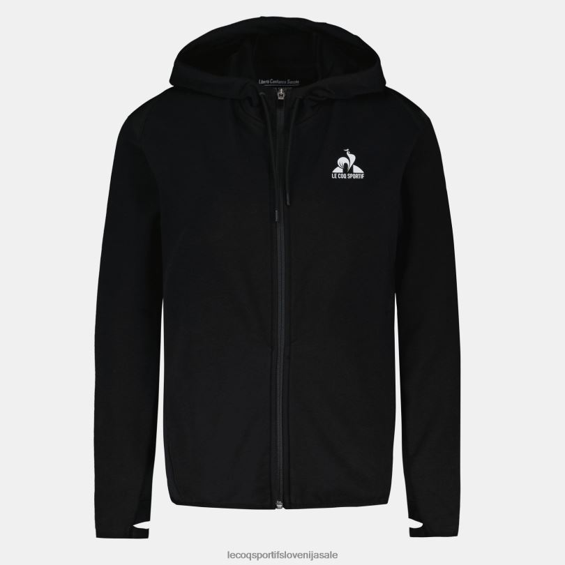 ženske oblačila Le Coq Sportif pulover s kapuco in črno zadrgo 60J4R316