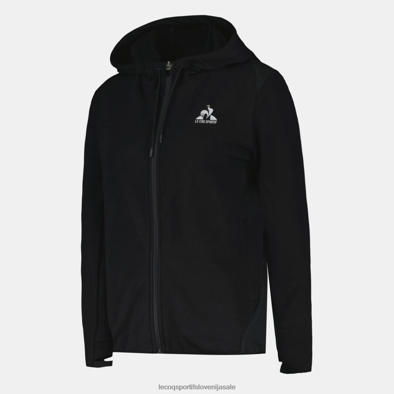 ženske oblačila Le Coq Sportif pulover s kapuco in črno zadrgo 60J4R316