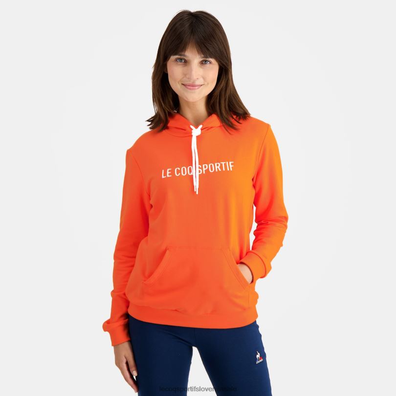 ženske oblačila Le Coq Sportif pulover s kapuco oranžen 60J4R592